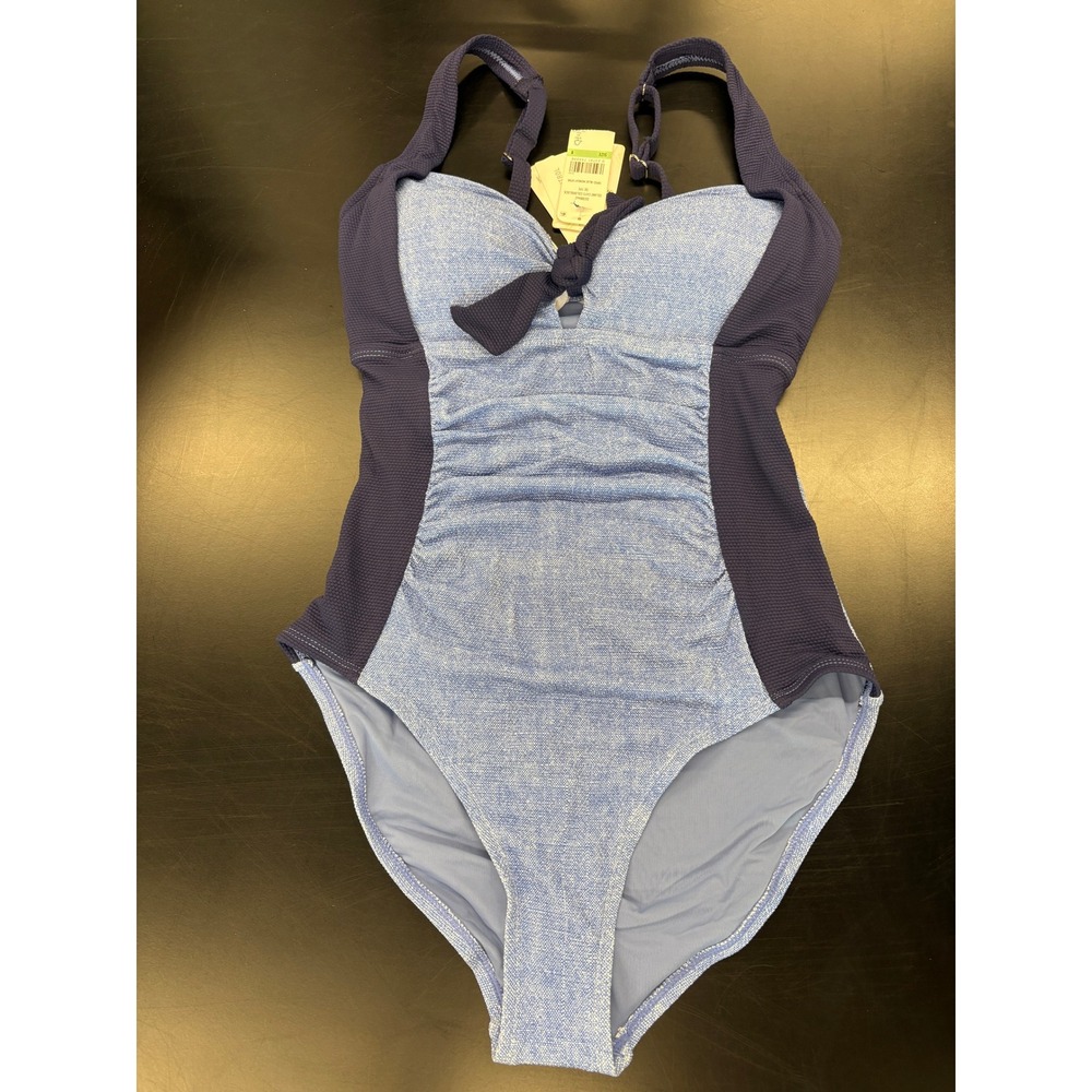 Tommy Bahama Island Cays Colorblock One Piece Swimsuit Blue Heather SS300442 8